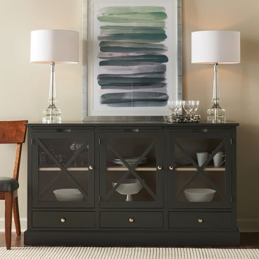 hardwood server for dining room in black