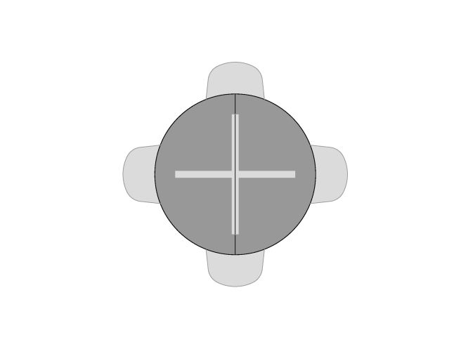 Visual of seating for Mission Round Extension Table
