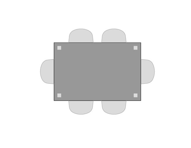 drawing showing seating for the 60 inch Brooklyn Table