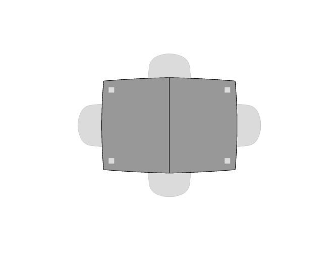 Mystic Table seating example for 4 people