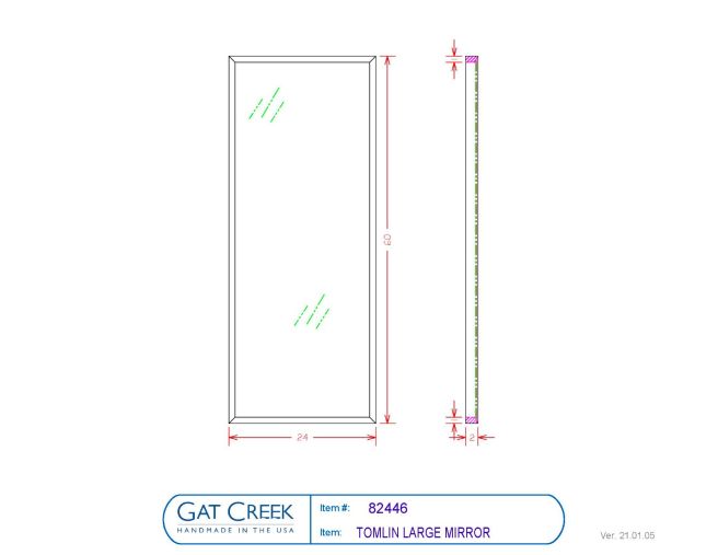 Tomlin Mirror drawings with dimensions