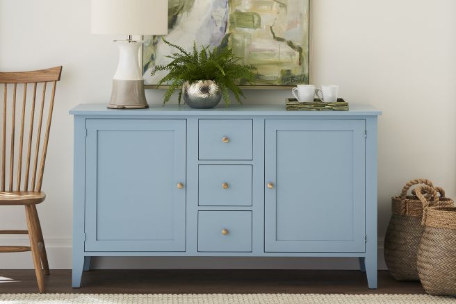 Solid wood Charleston Buffet painted robins egg blue