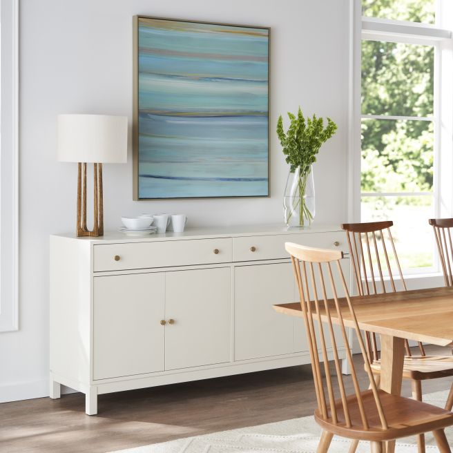dining room buffet painted a cream-white