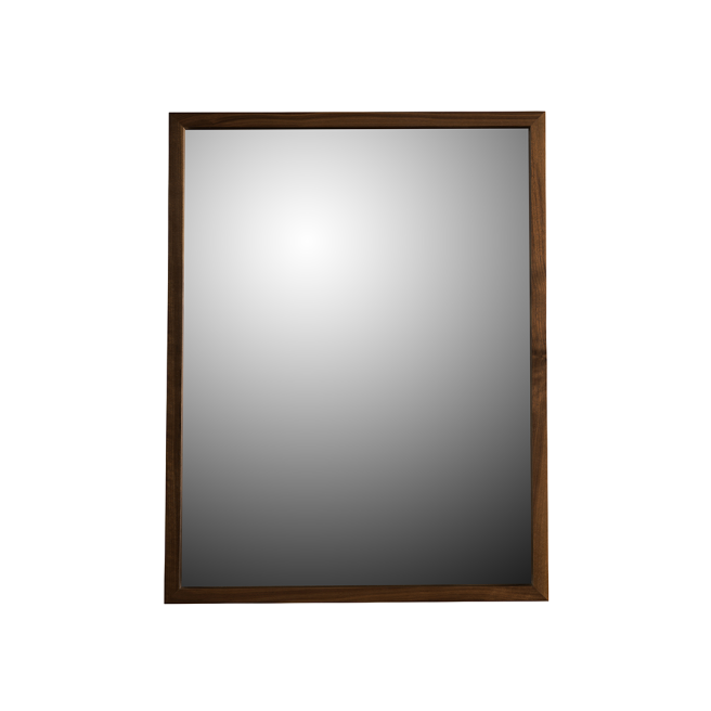 Rectangular mirror with a real wood frame, offering a timeless and elegant accent for any space.
