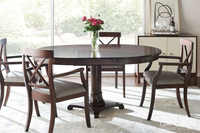hardwood round extension dining table