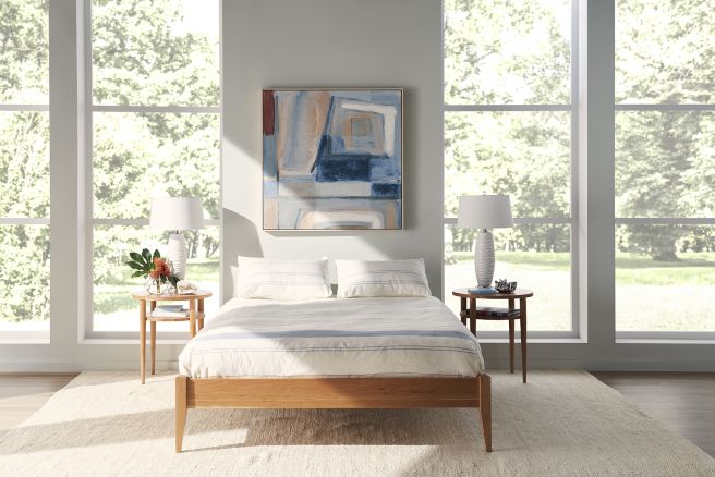 Handmade solid wood bed.
